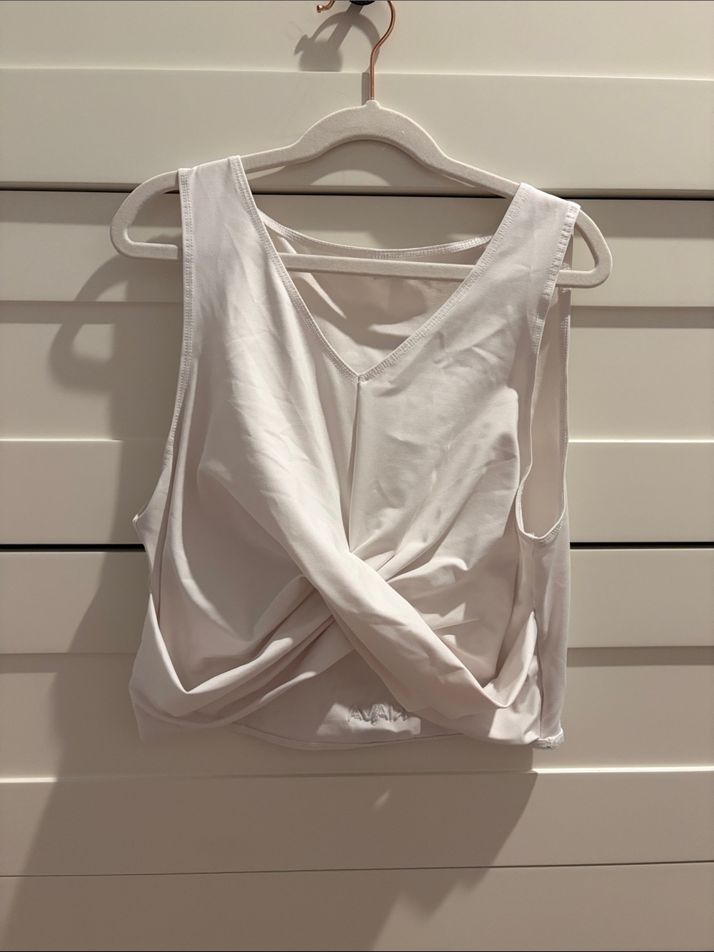 KIAVA White Twist-Front Crop Tank